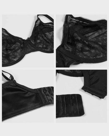 BOGO🔥Unlined Mesh Full Coverage Lace Minimizer Bra