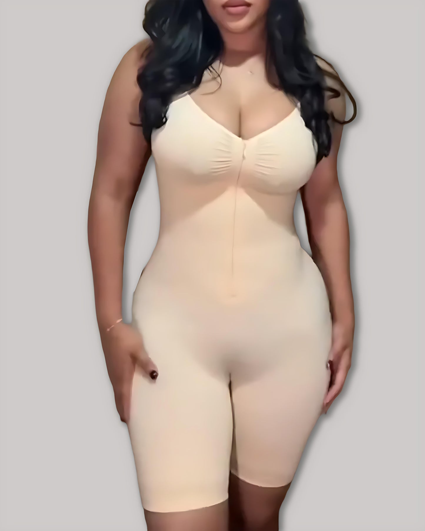 Women's High Elastic Zipper Adjustable Straps Breathable Mesh Design Tummy Control Body Shaper