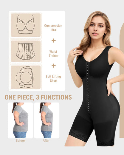 Double Compression Tummy Control Shapewear With Bra