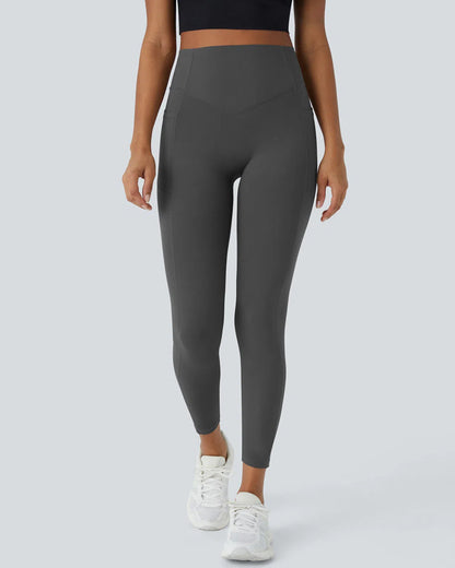 High Waisted Tummy Control Workout Leggings with Side Pockets
