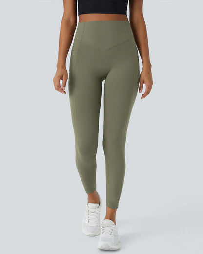 High Waisted Tummy Control Workout Leggings with Side Pockets