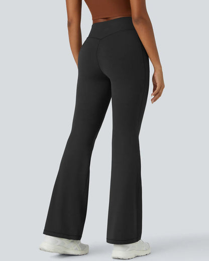 High-Waist Tummy Control Flare Leggings with Pockets