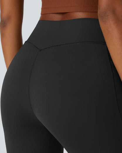 High-Waist Tummy Control Flare Leggings with Pockets
